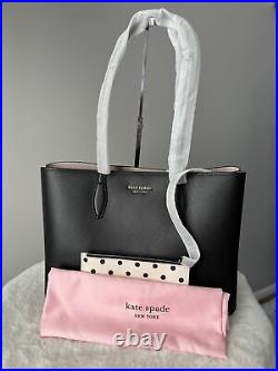 NWT Kate Spade All Day Large + Wristlet Black Fits 13 Laptop