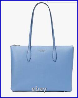 NWT Kate Spade All Day Work Laptop Large Tote Leather Zip Shoulder Bag Blue