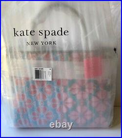 NWT Kate Spade EVERYTHING Flower Medium Tote Bag Green Multi Fits 17 LAPTOP