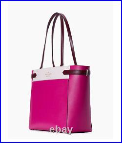 NWT Kate Spade Staci Laptop Tote Colorblock shoulder Bag pink multi NWT