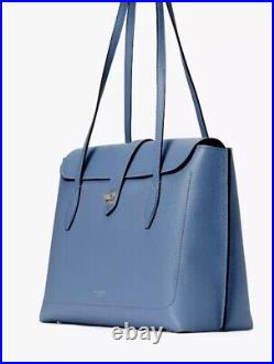 NWT Kate Spade Tote Laptop Bag Work Womens Large Leather Essential Turnlock Blue
