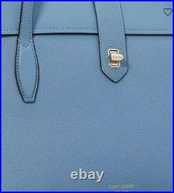 NWT Kate Spade Tote Laptop Bag Work Womens Large Leather Essential Turnlock Blue