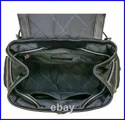 NWT MICHAEL KORS ABBEY Large Cargo Backpack Black Nylon laptop bookpack bag