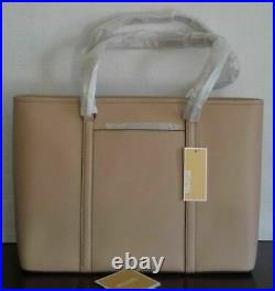 NWT MICHAEL KORS SADY LARGE Top Zip TOTE Bag Leather in Bisque