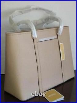 NWT MICHAEL KORS SADY LARGE Top Zip TOTE Bag Leather in Bisque