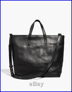 NWT Madewell Women's Black Zip-Top Transport Carryall Laptop Tote Shoulder Bag