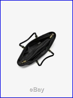 NWT! Michael Kors Jet Set Tote Medium Saffiano Black Bag Leather Top 3 Zip