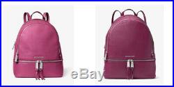 NWT Michael Kors Rhea Zip leather Backpack laptop bag bookpack travel gym Gift