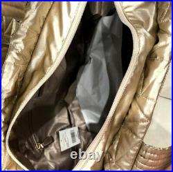 NWT Michael Kors Winnie Large tote Metallic Pale Gold laptop travel baby bag