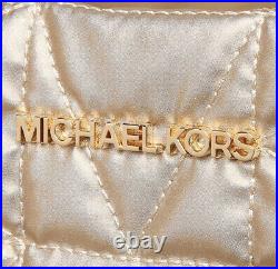 NWT Michael Kors Winnie Large tote Metallic Pale Gold laptop travel baby bag