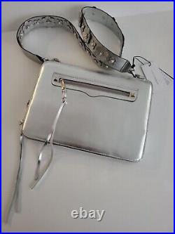 NWT Rebecca Minkoff Silver Leather Laptop Case and Strap