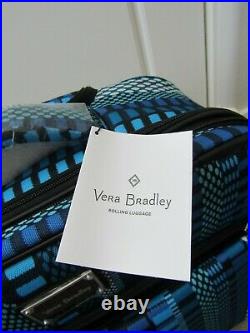 NWT Vera Bradley On a Roll Rolling Trolley Laptop Work Travel Bag Cha Cha Blue