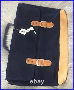 NWT Vintage Executive Bags by Bagworks Ft Worth Blue Denim Hand Bag With Leather