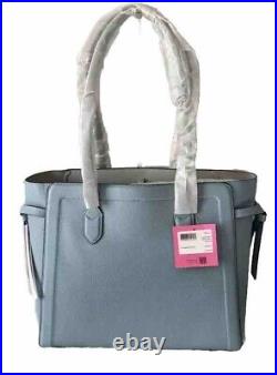 NWT kate spade Knott Pebbled Leather Large Tote Teacup Blue Fits Laptop 13