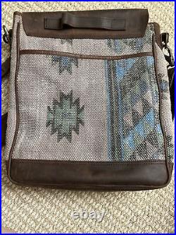 Navajo Southwestern Leather Laptop Crossbody with Leather Canvas Or Leather Top