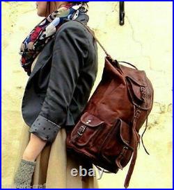New 18 Leather Genuine Backpack Bag Rucksack & Laptop Vintage Shoulder Travel