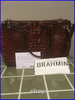 New! Brahmin Pecan Melbourne Satchel Work Travel Laptop Bag NWT $425+