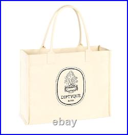 New Diptyque Limited Edition Embroidered Canvas Tote Bag Cotton Beach Laptop