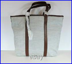 New Fossil Maya MD Work Tote chambray padded laptop cotton twill bag shoulder