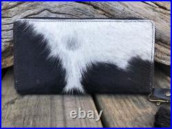 New Genuine Cowhide Fur Tooled Leather Travel Bag Purse Belt Strap & Wallet Set