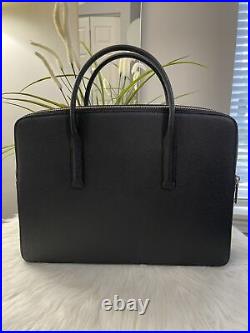 New KATE SPADE MARGAUX UNIVERSAL Leather LAPTOP Work Bag Black/Warm Taupe