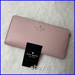 New Kate Spade Dana Tote laptop bag Multi + Bifold Wallet Set Pink Rose Smoke