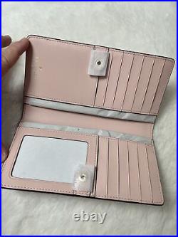 New Kate Spade Dana Tote laptop bag Multi + Bifold Wallet Set Pink Rose Smoke