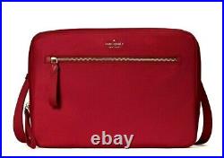New Kate Spade Laptop sleeve with strap the little better Nylon Cranberry