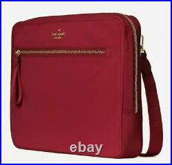 New Kate Spade Laptop sleeve with strap the little better Nylon Cranberry
