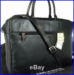 New Ladies Visconti Black Leather Laptop Briefcase Bag