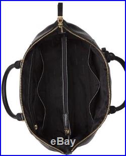 New MICHAEL KORS Riley Large Satchel Bag black leather gold laptop compatible