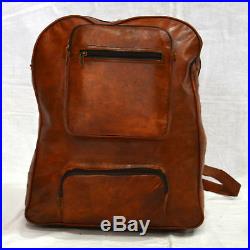 New Men's Women's Goat Leather Backpack Laptop Satchel Travel School Book Bags 5