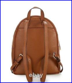 New Michael Kors Abbey Medium Leather Backpack Laptop Book Bag Luggage Brown NEW
