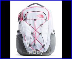 North Face Women Borealis Backpack White/coral Laptop Bag Stretch Mesh