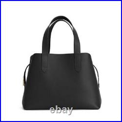 Nwt $295 Cuyana Zippered Satchel Black Pebbled Tote Business Laptop Bag