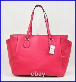 Nwt Coach 35702 Dehlia Pink Leather Multifunction Baby/diaper/laptop Bag Tote