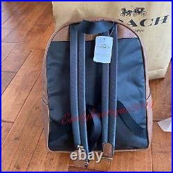 Nwt Coach Charlie Saddle Brown Pebble Leather Large Backpack Bag F29004 $428
