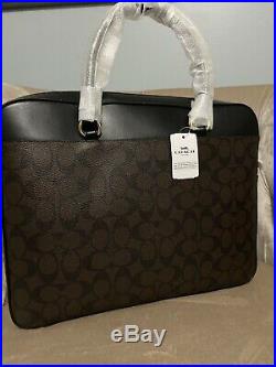 Nwt Coach F39023 Womens Signature Canvas Laptop Briefcase Bag Handbag F39023
