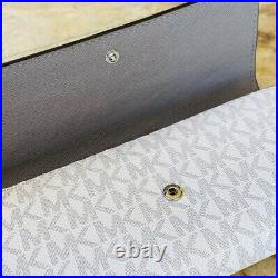 Nwt Michael Kors Jet Set Travel Lg Signature Laptop Tote Bag White/wallet Option