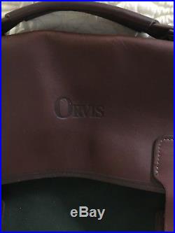 ORVIS Battenkill Leather & Green Canvas Laptop Messenger Bag MENS Or WOMENS