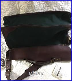 ORVIS Battenkill Leather & Green Canvas Laptop Messenger Bag MENS Or WOMENS