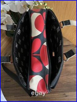 Orla Kiely Spring Bloom Vinyl Flight Laptop Bag Red Shoulder Work Bag