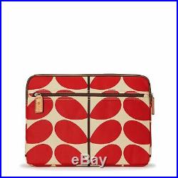 Orla Kiely Womens Solid Stem Red 15 Laptop Tablet Case Bag Zip Around