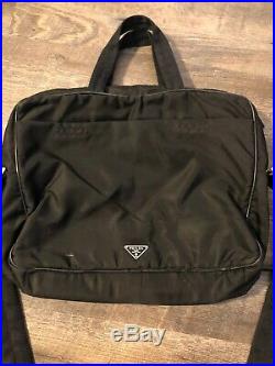 PRADA Black Nylon & Leather Business Bag Laptop Bag Mens Or Womens Bag