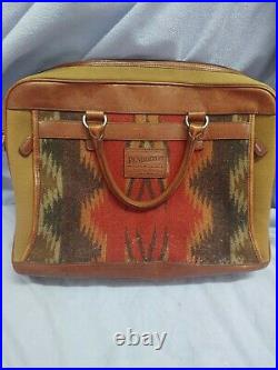 Pendleton Laptop Bag/ Attache Leather + Wool Exterior-Preowned