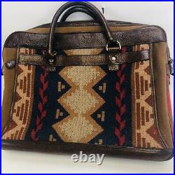 Pendleton Laptop Bag/ Attache Leather + Wool Exterior-Preowned Southwestern