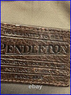 Pendleton Laptop Bag/ Attache Leather + Wool Exterior-Preowned Southwestern
