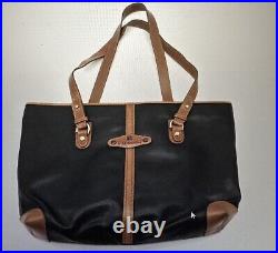 Pierre Balmain Paris Leather Black Tote Purse Carry All Laptop Bag