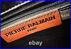 Pierre Balmain Paris Leather Black Tote Purse Carry All Laptop Bag