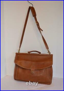 Portfolio Beekman Vintage Briefcase Attache Tan Leather Laptop Messanger bag